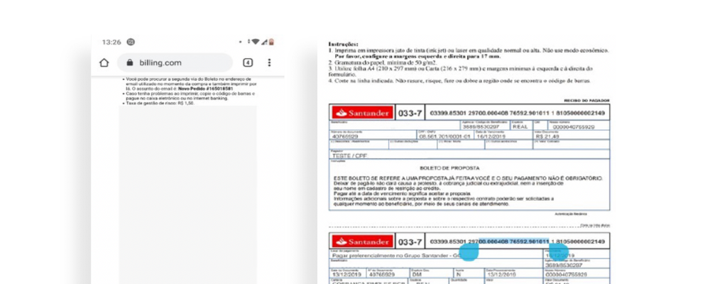 Tradicional boleto bancário em PDF