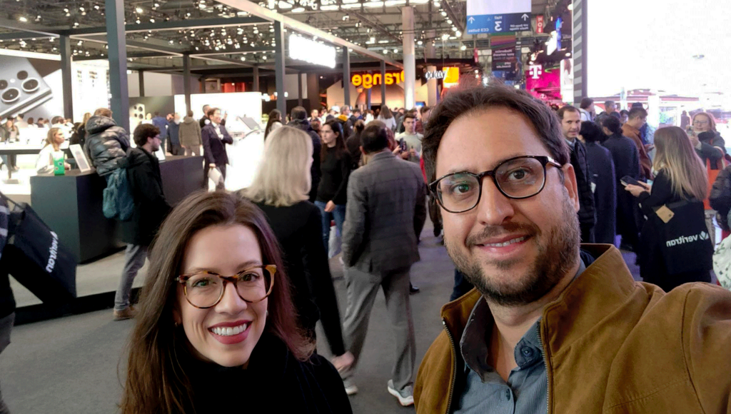 International Account Manager Marina Scomazzon and Head of Business Development André Almeida at MWC Barcelona 2023